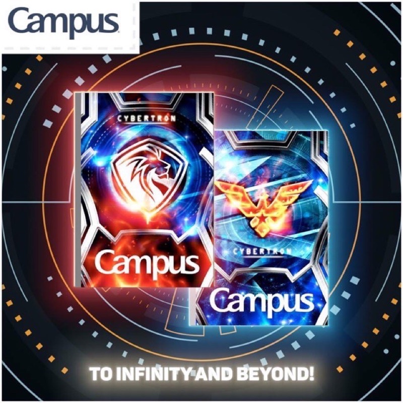 Combo 5 quyển vở Campus 200 trang kẻ ngang có chấm Cybertron