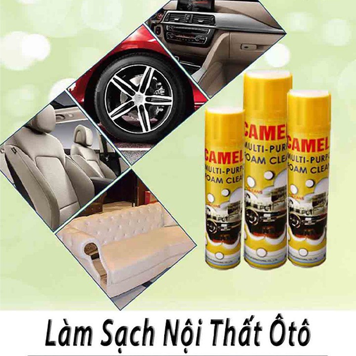 Chai Xịt Bọt Đa Năng Vệ Sinh Ghế Da Nội Thất Ô Tô Foam Cleaner Màu Vàng E01 - Dung Dịch Vệ Sinh Nội Thất E01- keyPass