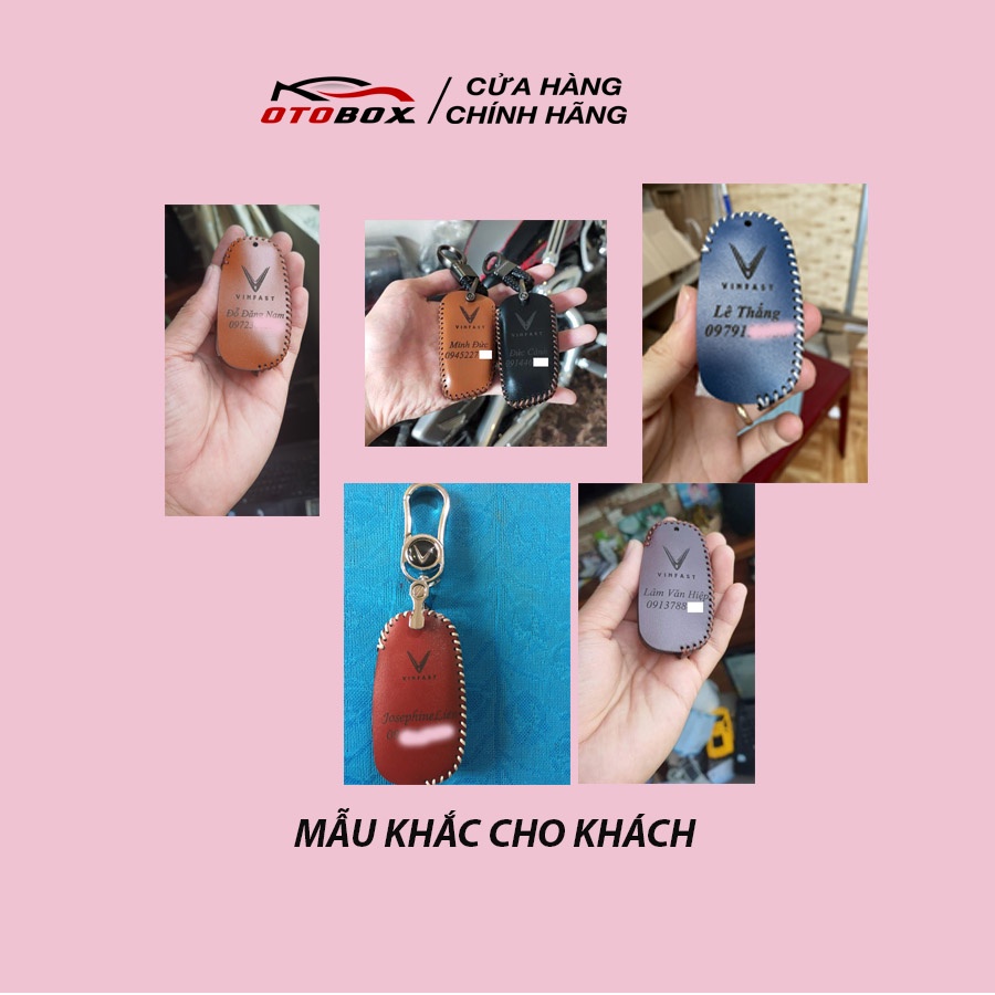Bao da chìa khoá ô tô vinfast fadil chìa độ, bọc bảo vệ chìa khoá smartkey oto cao cấp chống xước, khắc tên và số điện