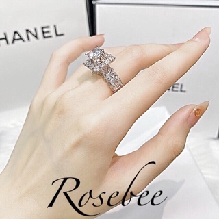 Nhẫn nữ xoàn vuông hột cao đính đá Baguette Luxury