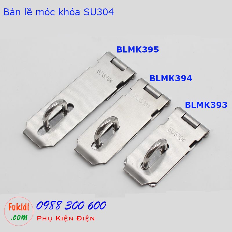 Bản lề móc khóa SU304 bề rộng 39mm dài 86, 105 và 127mm - BLMK39x