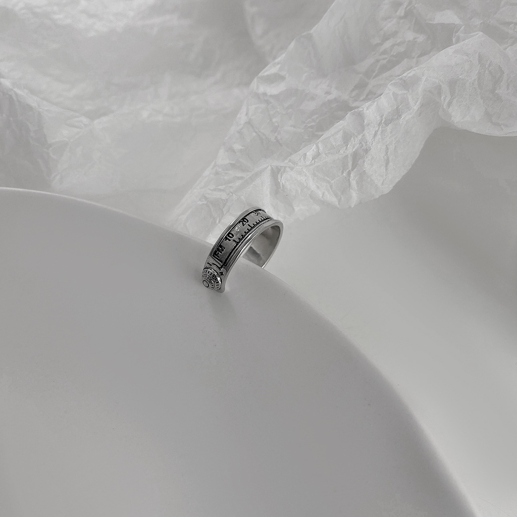 Nhẫn họa tiết chữ số đơn giản thời trang cho cặp đôi 191057