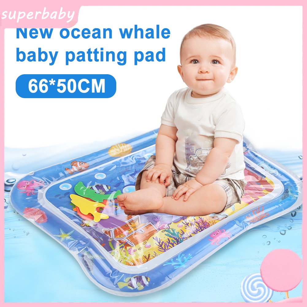 |Superbaby| Thảm Nước Bơm Hơi Họa Tiết Hoạt Hình Động Vật Biển Dễ Thương Cho Bé