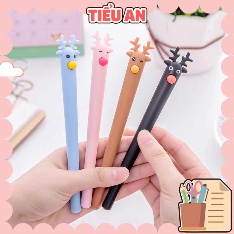 Bút / Viết hình Tuần Lộc dễ thương (Mực Xanh - Đỏ - Đen)