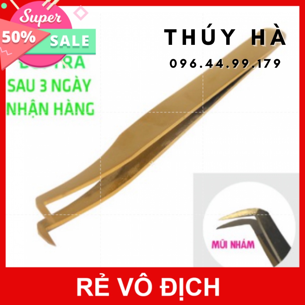 Nhíp volume vàng gắp mi (tặng kèm ví da đựng nhíp gấp gọn)- dụng cụ nối mi