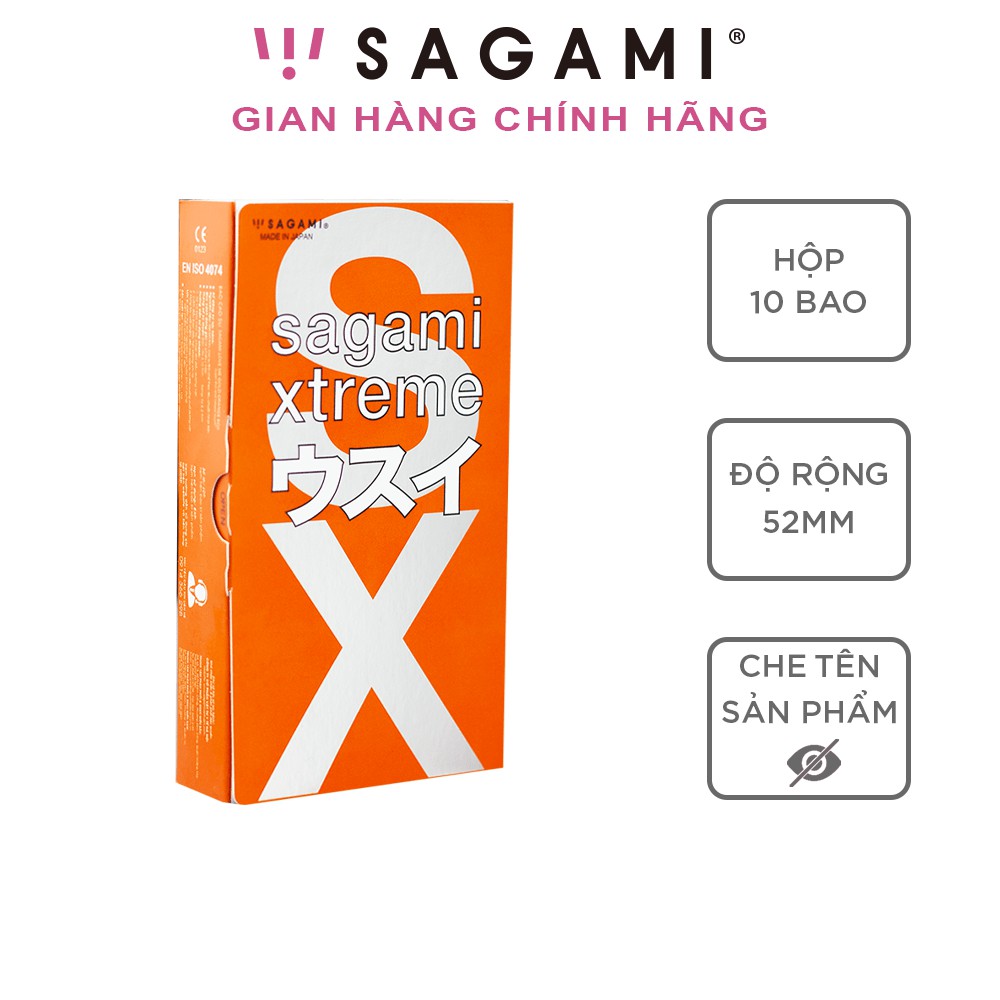 Hộp 10 chiếc Bao cao su Sagami Orange siêu mỏng - Kiểu truyền thống - Hộp 10 chiếc