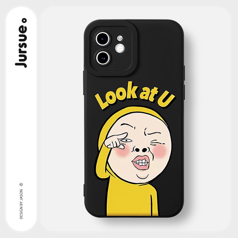 Ốp lưng JURSUE mềm chống bẩn hoạt hình độc lạ Cho iPhone 14 13 12 11 Pro Max SE 2020 X XR XS 8 7 ip 6S 6 Plus Y2337