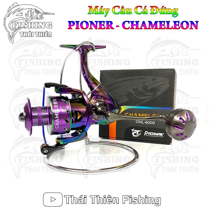 Máy Câu Cá Đứng Pioneer Chameleon Thế Hệ Mới Tay Quay Vặn Ren