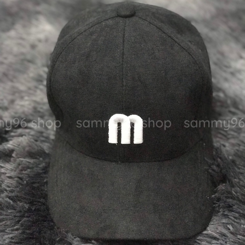 Mũ lưỡi trai nam nữ unisex nón kết nỉ gân cotton dày mịn CHỮ M bucket phong cách ulzzang phớt snapback mlb thời trang