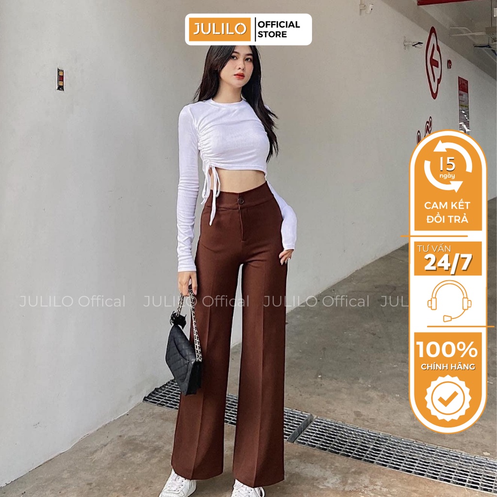 Quần Ống Rộng JULILO Cạp Cao Chất Vải Đẹp Culottes Suông Trẻ Trung Năng Động - Mã 001