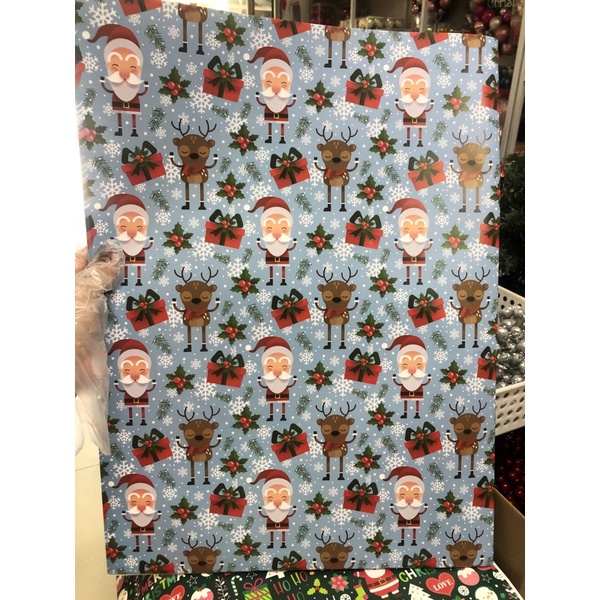 Giấy gói quà họa tiết Giáng sinh Noel loại cao cấp kích thước 75cm x 51cm