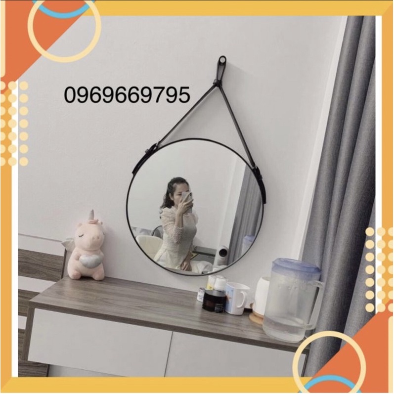Gương trang điểm treo tường dây da ❌𝗛𝗮̀𝗻𝗴 𝗫𝗶̣𝗻 - 𝗚𝗶𝗮́ 𝗫𝘂̛𝗼̛̉𝗻𝗴❌