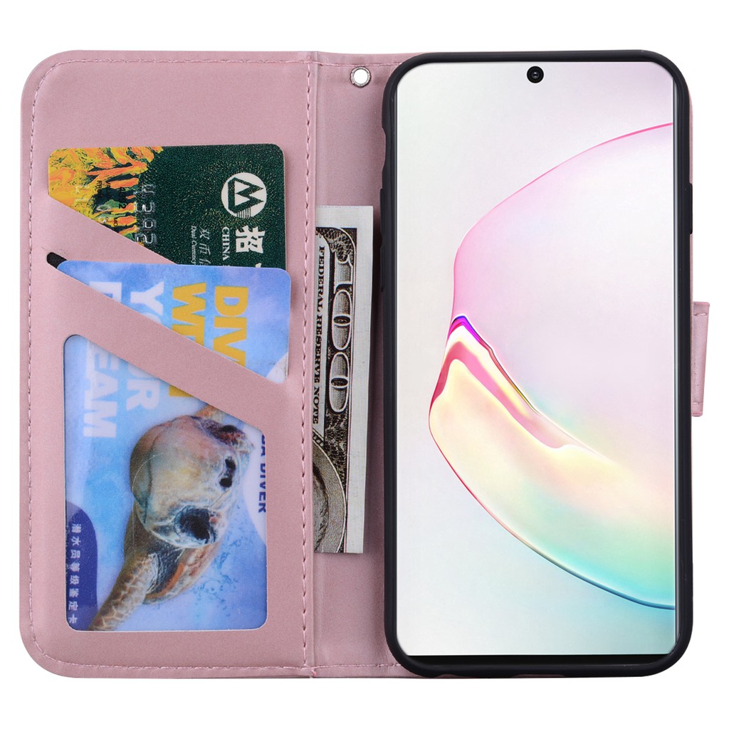 Bao da điện thoại có ngăn đựng thẻ cho Samsung Galaxy Note10 Note10+ Note9 S10 S9 S8 Plus S10+ S9+ S8+ S10E