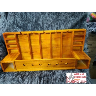 Khay đựng kéo, tông đơ... bằng gỗ 2 hộc