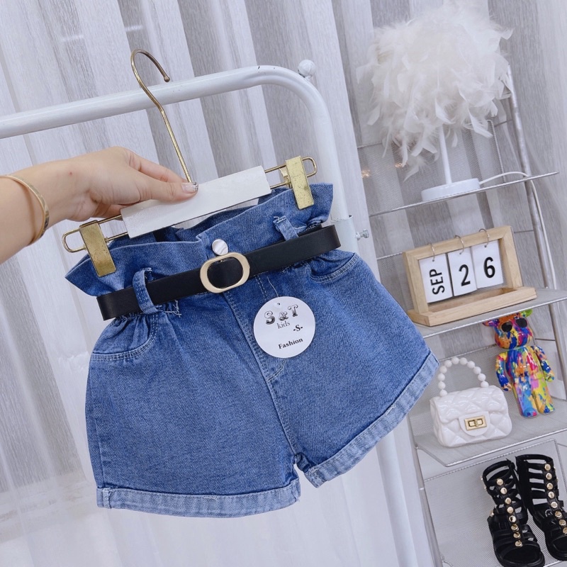 SIZE 15-25kg: Quần sooc jean TẶNG THẮT LƯNG  cho bé gái - QSJTTL