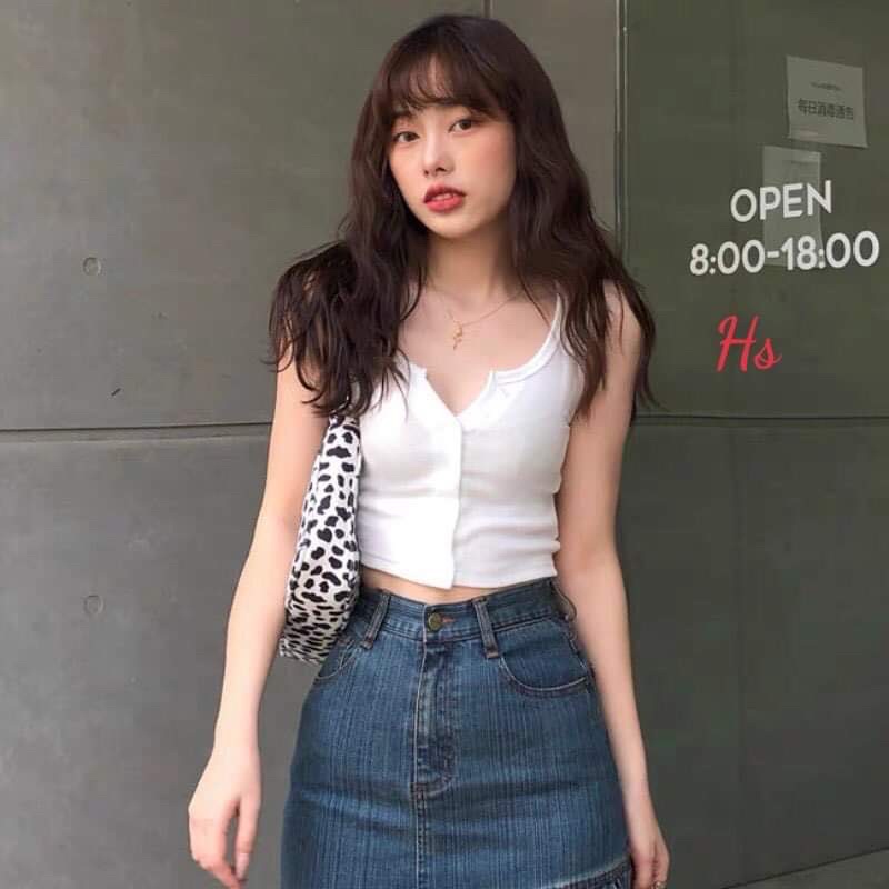Áo croptop 3 lỗ 6 cúc HS6