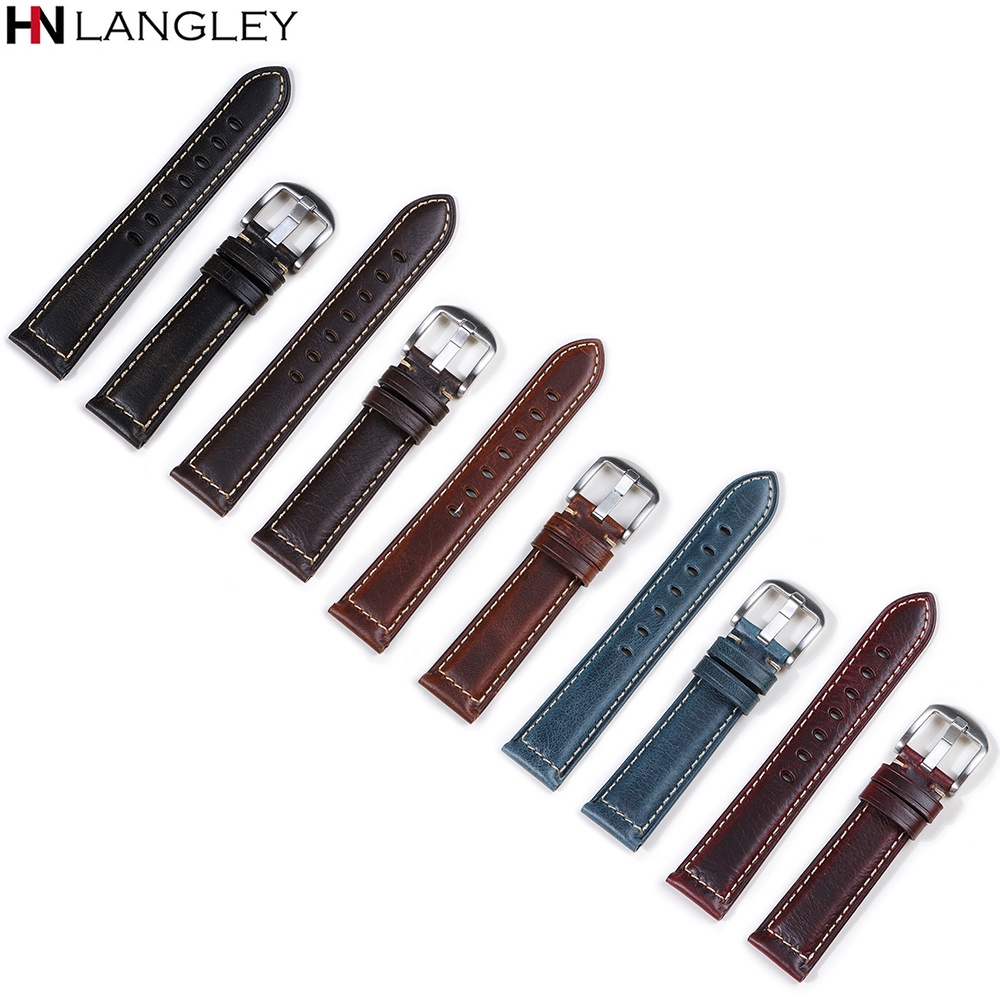 PANERAI Dây Đeo Bằng Da Bò Chất Lượng Cao Phong Cách Vintage 18 / 20 / 22 / 24 / 26mm