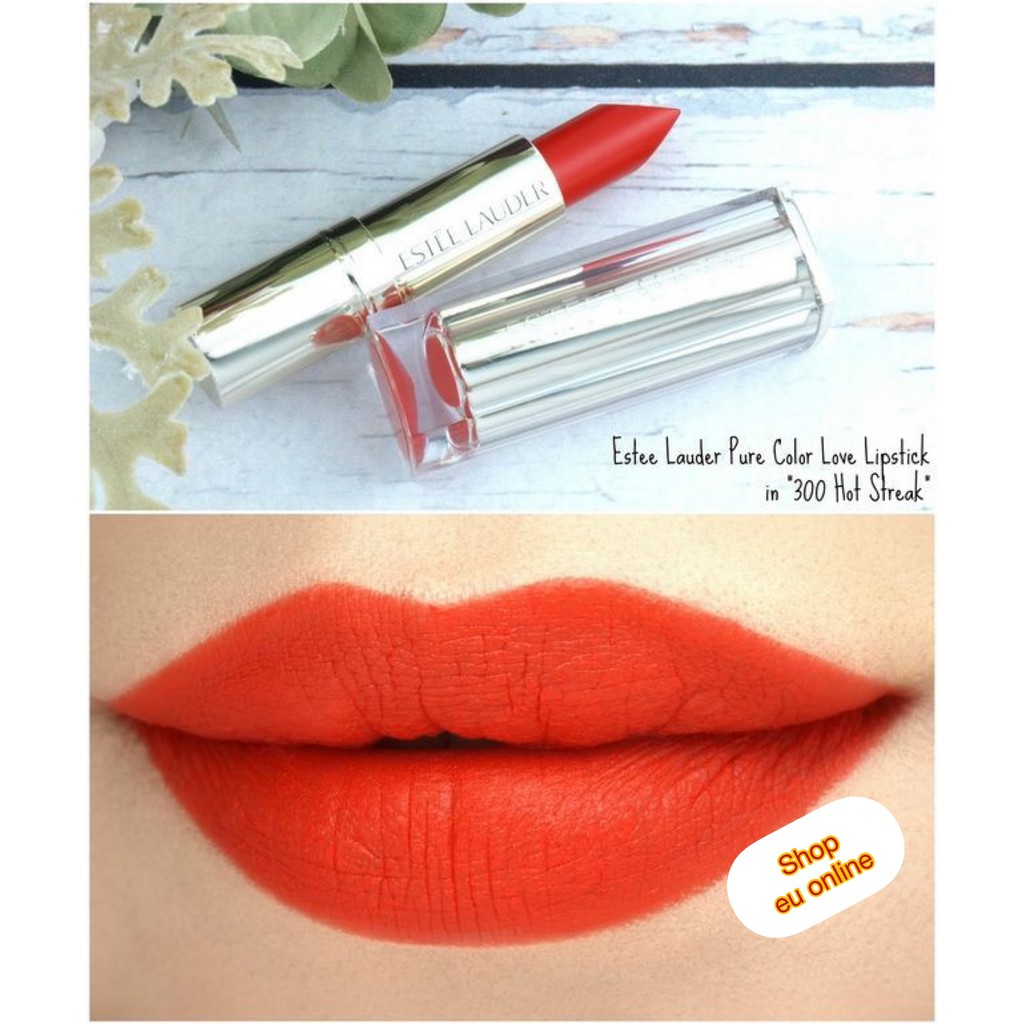 Son lì Estee Lauder Pure Color love 3.5g -Siêu mềm mượt không khô môi son lì lâu trôi: đỏ cam- đỏ hồng- hồng đất- Pháp