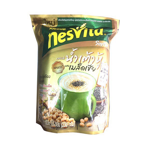 Bột Ngũ cốc dinh dưỡng Nestlé NESVITA đậu nành & hạt chia (10x23g)