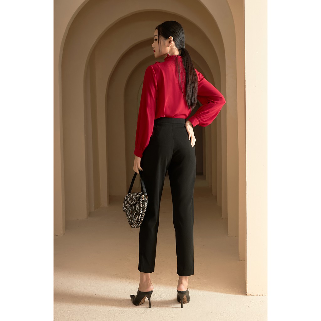 [Mã WABRM50 giảm 15% đơn 99k] Áo sơmi dai tay viền bèo xếp ly 20Again ASA0808 | BigBuy360 - bigbuy360.vn