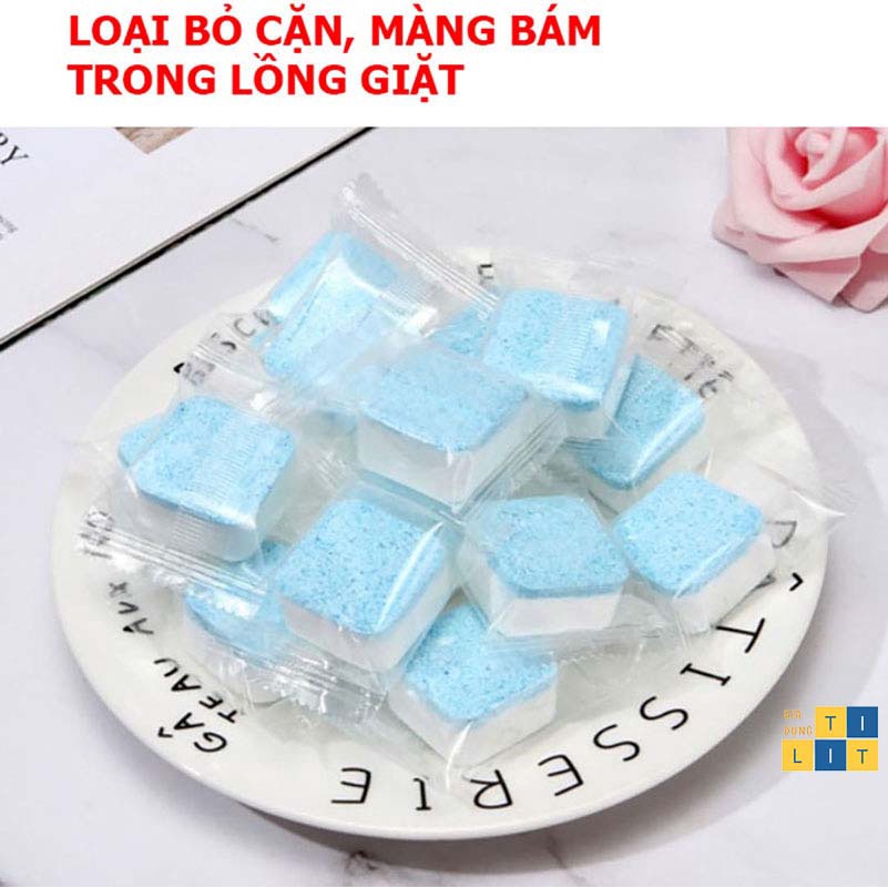 2 Viên tẩy, viên tẩy lồng giặt, vệ sinh lồng giặt, loại bỏ cặn, màng bám trong lồng giặt [SL 2 VIÊN TẨY]