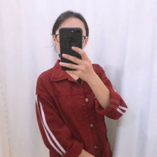 Áo khoát kate sọc trắng