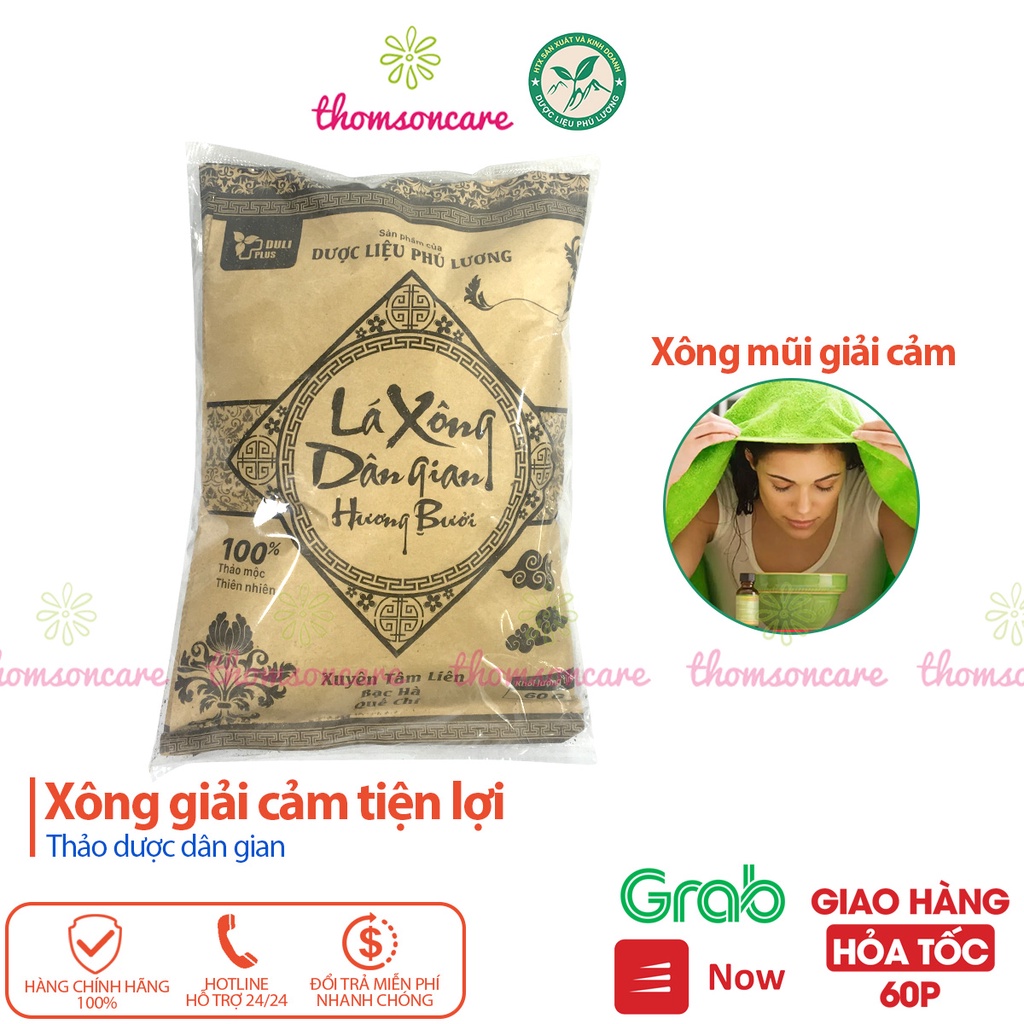 Lá xông dân gian hương bưởi từ xuyên tâm liên bạc hà quế chi giúp giải cảm từ thảo dược nhiên nhiên