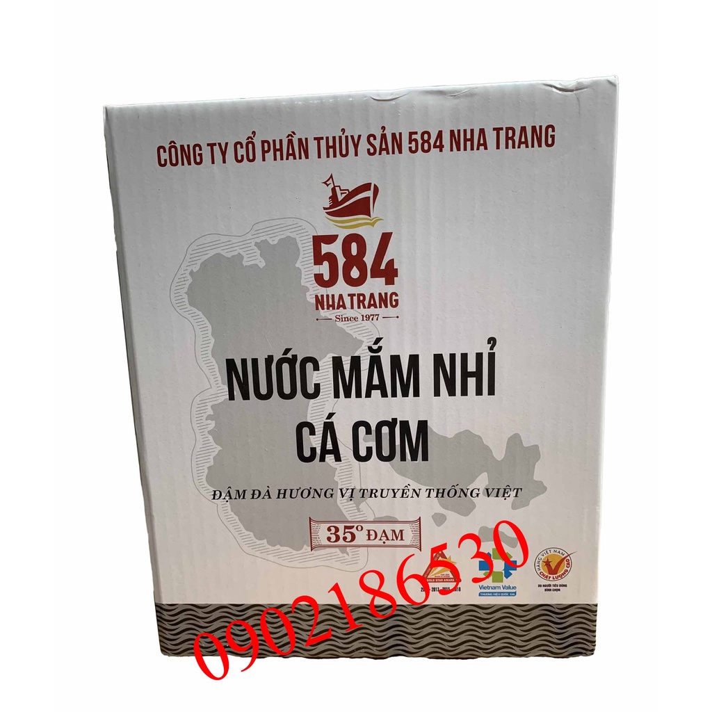 1 chai nước mắm 584 Nha Trang 35 độ đạm chai thủy tinh 510ml (mẫu mã mới)