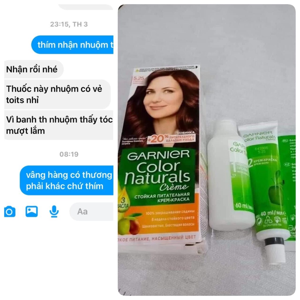 Thuốc nhuộm tóc Garnier Nga lên màu tự nhiên  - Bachduongrushop