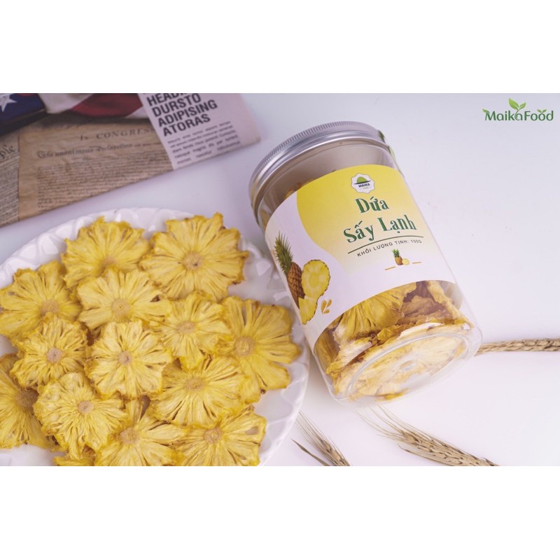 [100gr] Dứa Sấy Lạnh Maika Food - Ăn vặt/Detox/Kento/Giảm Cân/Thải Độc/Vitamin/Không Đường | BigBuy360 - bigbuy360.vn