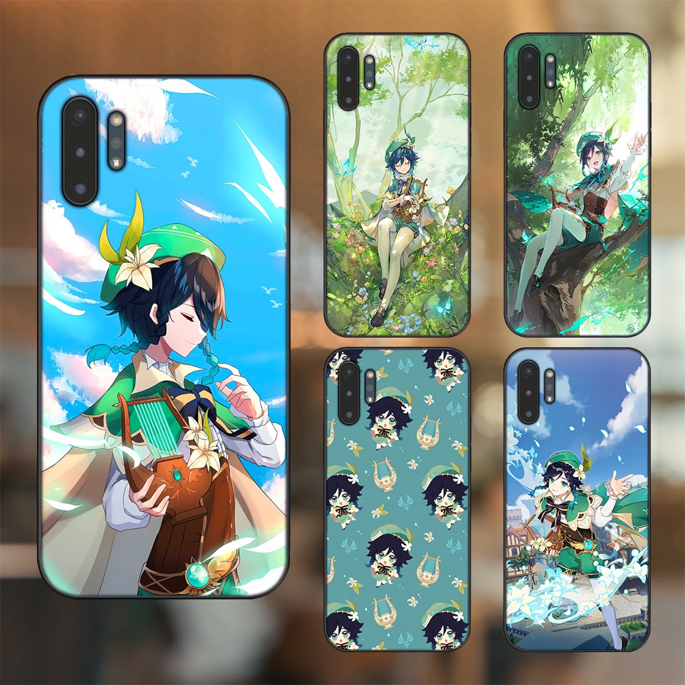 Ốp lưng Samsung Note 10 Plus viền đen in hình Venti Genshin Impact