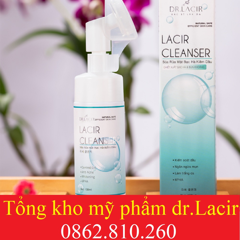 Sữa Rửa Mặt Bạc Hà kiềm dầu Lacir Cleanser của Dr.laci