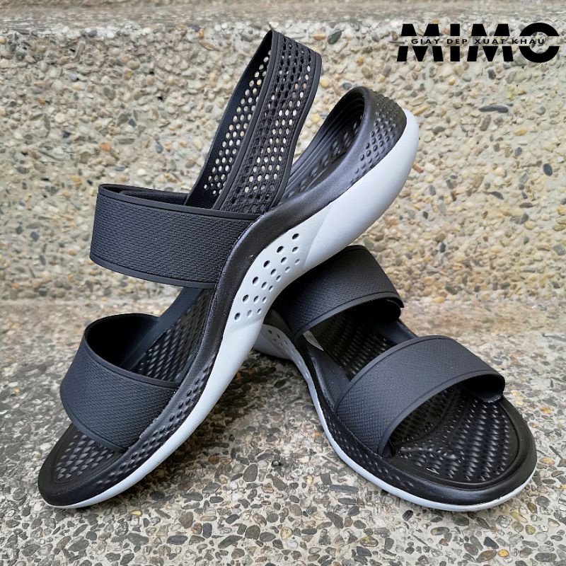 Sandal Literide quai ngang 360 clog đen ghi cho nữ
