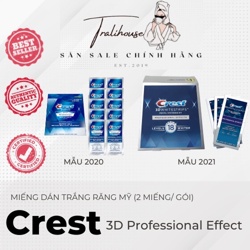 Miếng dán trắng răng Crest 3D Professional White [HÀNG ĐỦ BILL US+ KÈM HDSD]
