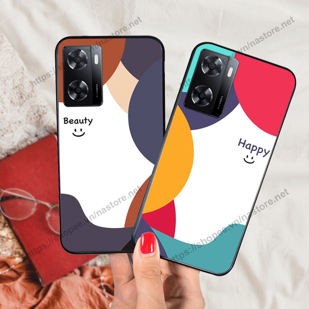 Ốp lưng Oppo A57 2022 - Oppo A57 4G mặt cười, họa tiết caro đơn giản đẹp cute