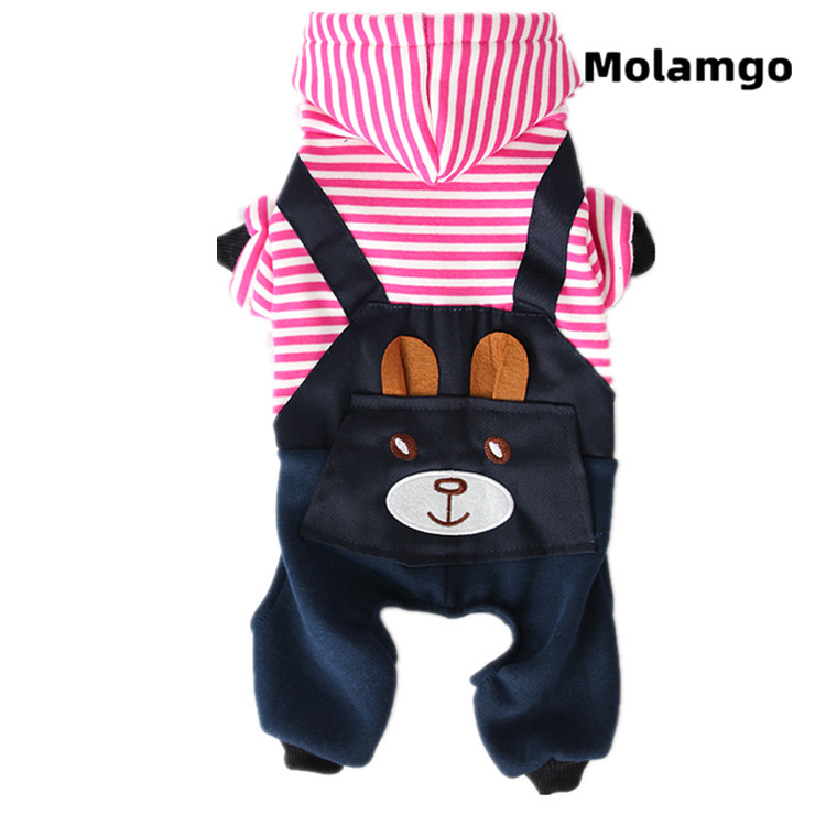 Áo kiểu MOLAMGO thiết kế gấu hoạt hình màu hồng/ xanh dương đáng yêu dành cho cún cưng