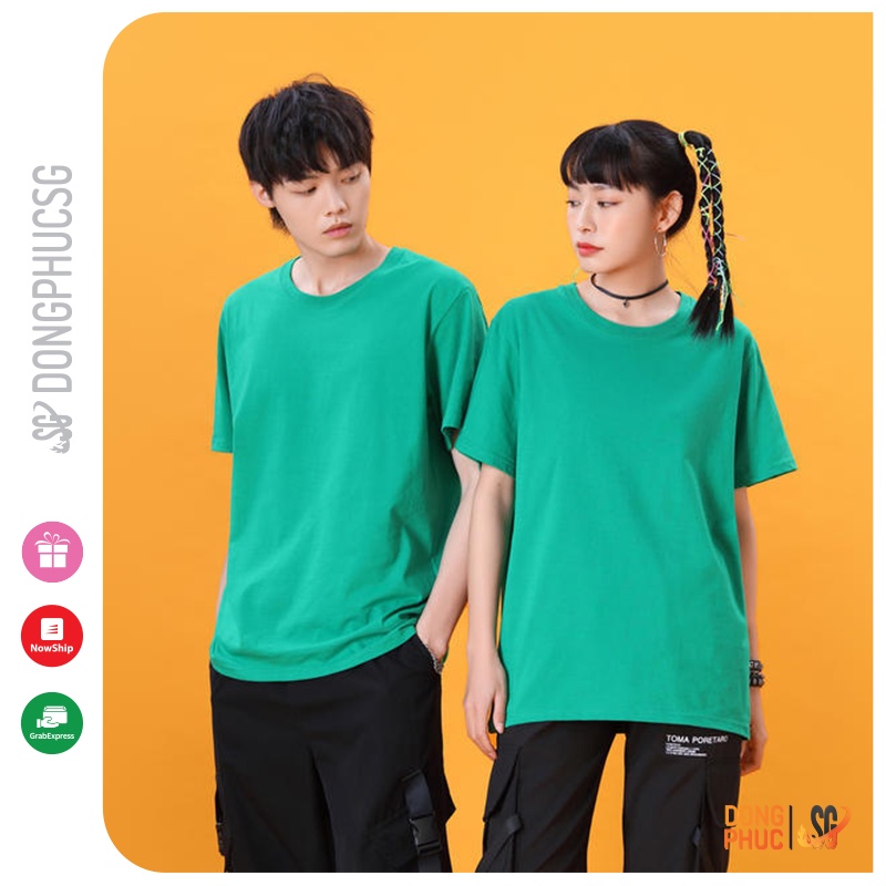 Áo thun trơn màu xanh két phông unisex basic tee nam nữ cổ tròn thun cotton 4 chiều mềm mịn ATTXK | DONGPHUCSG