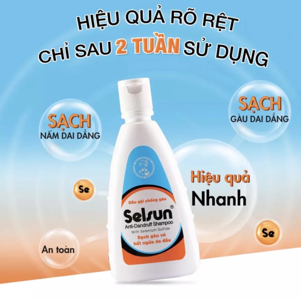 Selsun Anti Dandruff Shampoo. Dầu gội sạch gàu vảy nến và ngứa da đầu duy trì mái tóc khỏe đẹp mềm mại