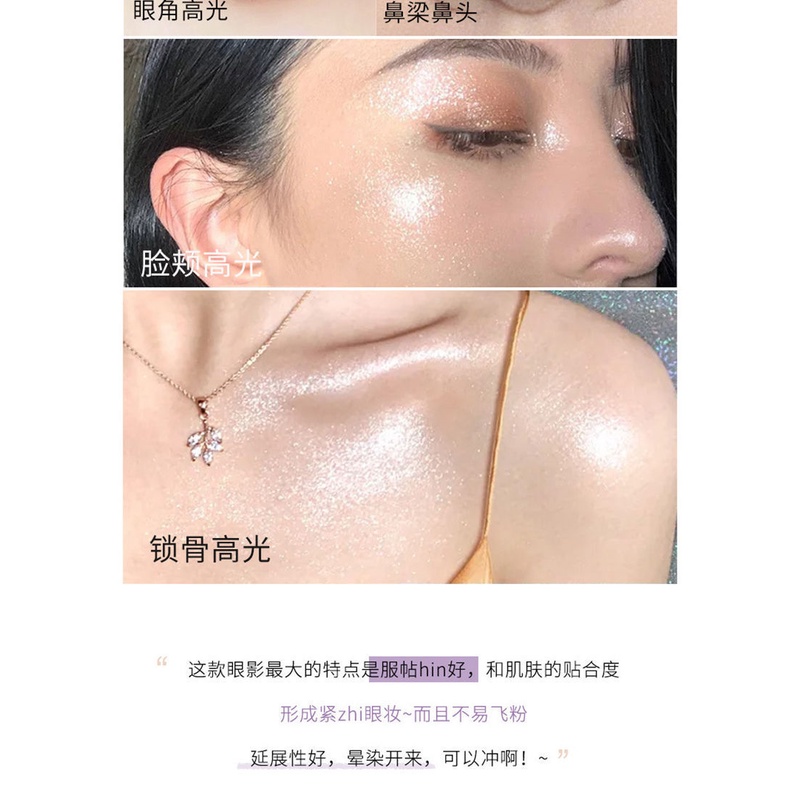Phấn mắt tạo khối nhũ bắt sáng có thể dùng trên gương mặt và xương quai xanh bling bling