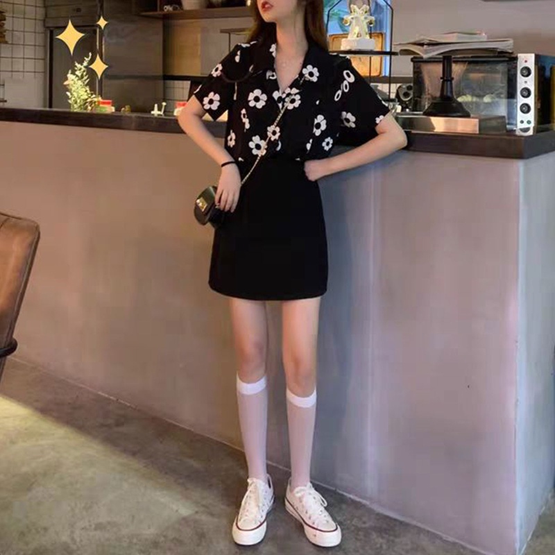 Áo Sơ Mi Tay Ngắn Họa Tiết Hoa Vintage Thời Trang Cho Nữ