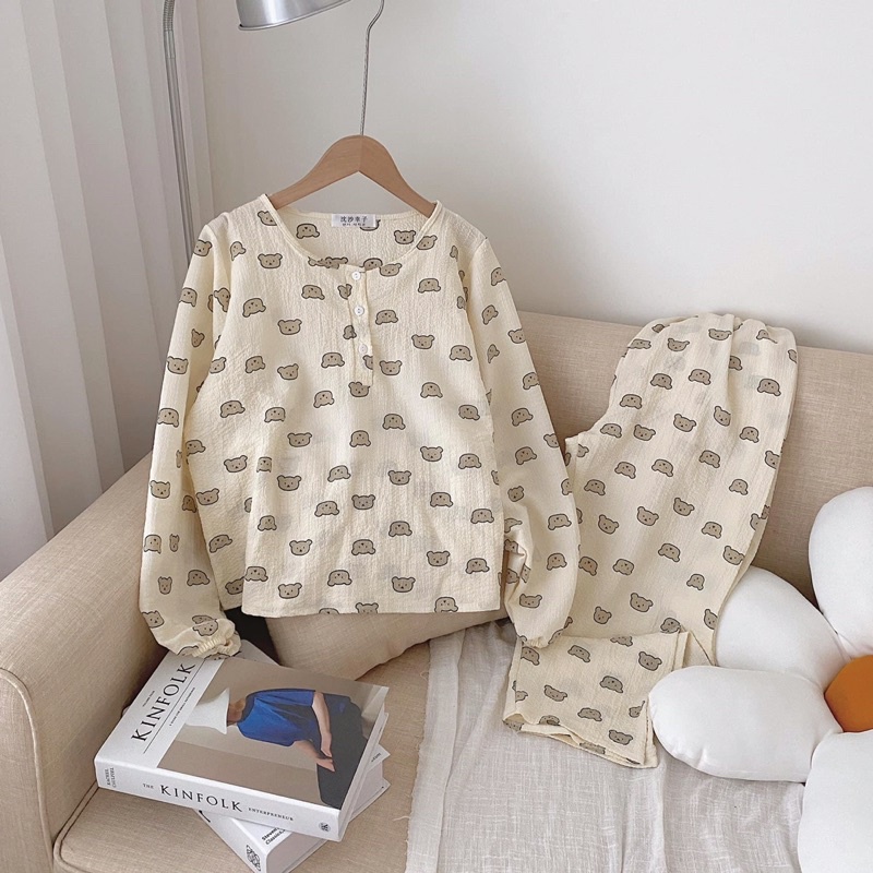 Bộ Ngủ Thu Đông Chất Đũi Xốp Cute
