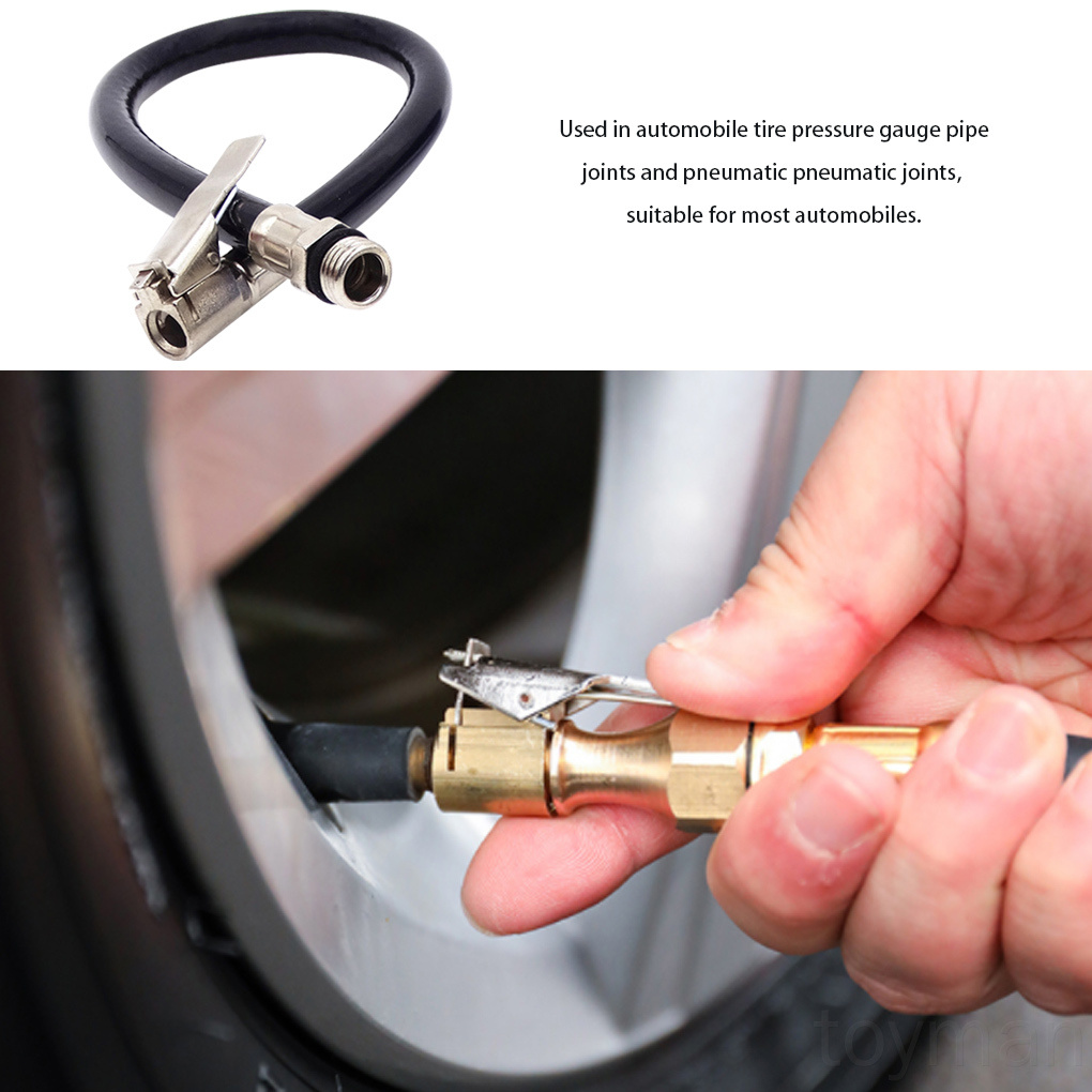 Rubber Tire Inflator Hose Portable Air Compressor Tyre Hose Pipe for Car Motorbike toyman