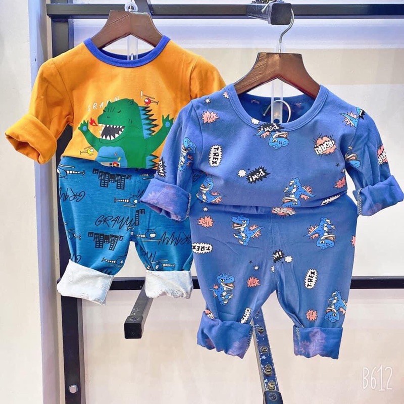 [Bé 25-35kg] Bộ dài tay cotton xuất cho bé trai, bé gái từ 25kg-35kg