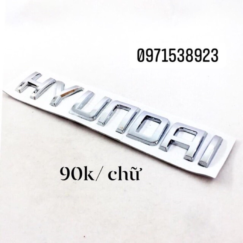 Logo chữ nổi HUYNDAI ACCENT dán đuôi xe