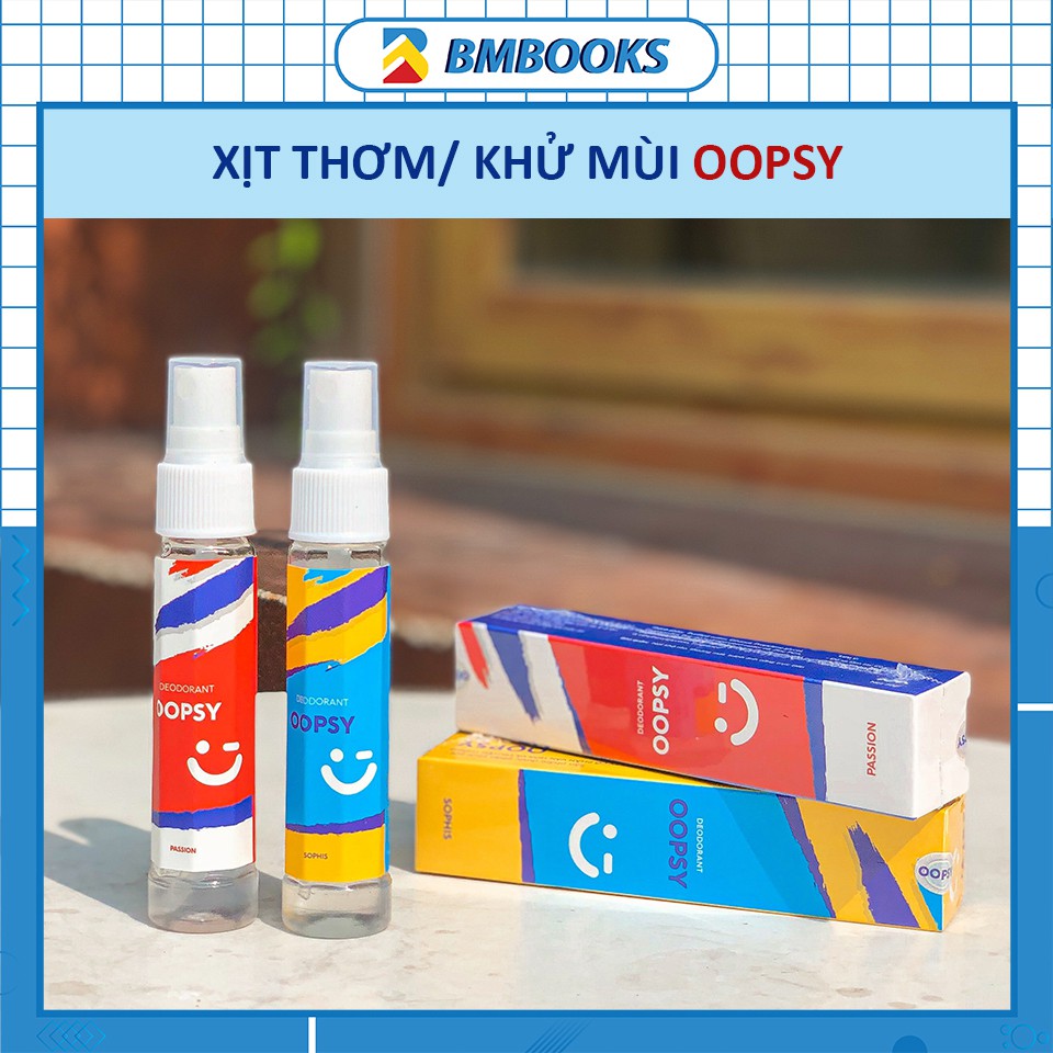 Xịt khử mùi toàn thân CHÍNH HÃNG Oopsy hương nước hoa tự nhiên dưỡng trắng da sáng mịn phân phối độc quyền Bmbooks