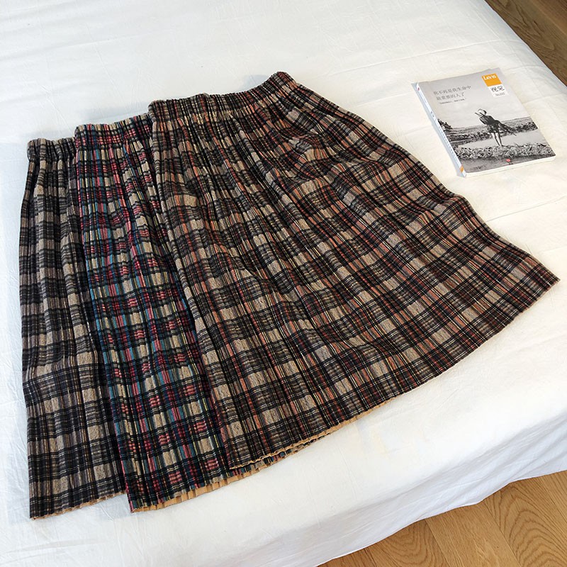 Chân váy xếp ly dáng dài kẻ sọc eo chun - Hàng order | BigBuy360 - bigbuy360.vn