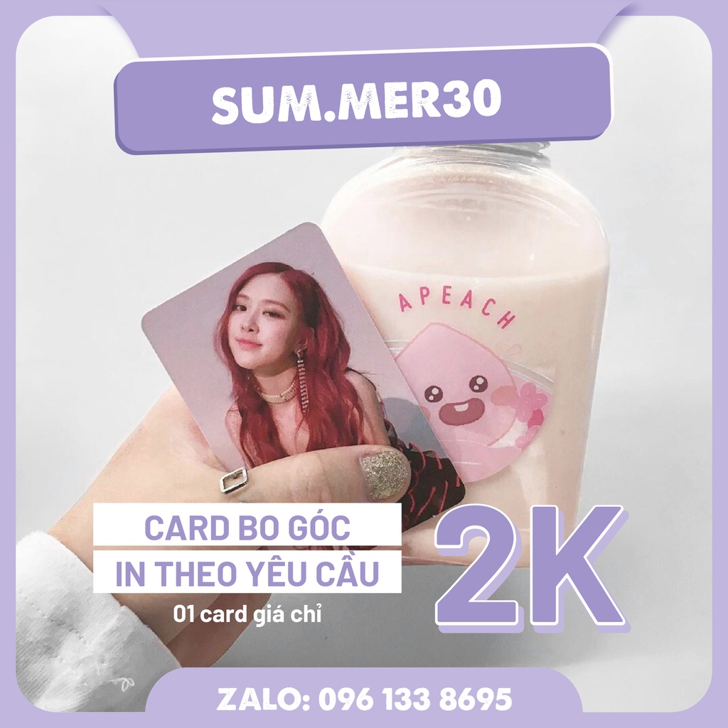 Sum.mer30 - SET 10 CARD BO GÓC in 1 mặt (55x88mm) - in ảnh theo yêu cầu Kpop, anime, ảnh gia đình,...- làm quà tặng