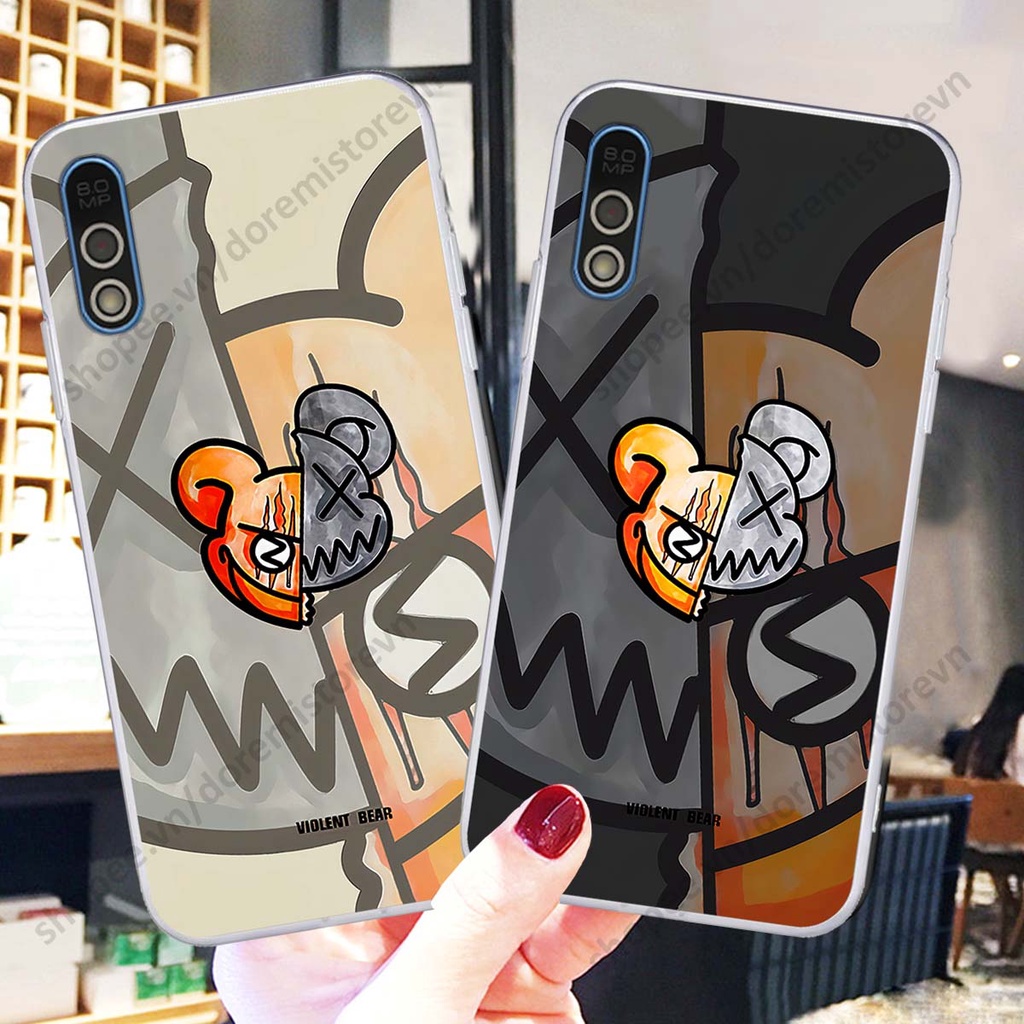 Ốp lưng Vsmart Bee / Bee 3 hình kaws, kith, bear brick nổi 3D phong cách độc đáo