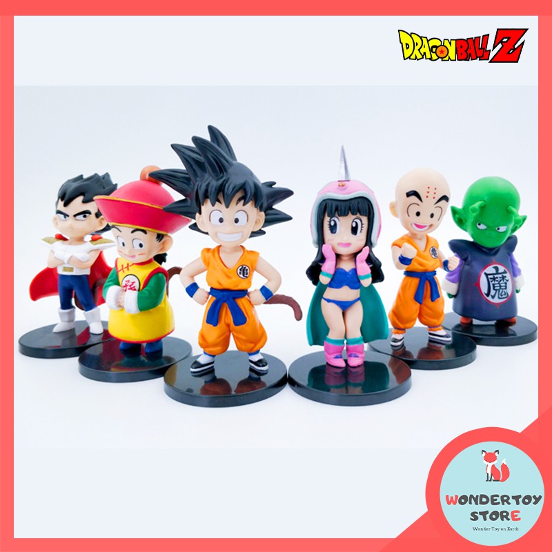 Bộ mô hình Goku, Chichi, Piccolo, Vegeta, Krillin, Gohan Cute Dragon Ball size 11cn