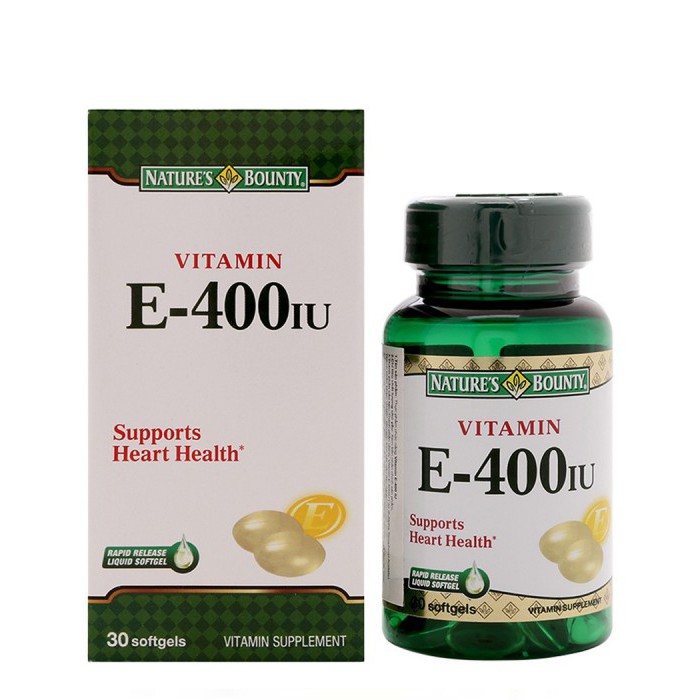 Viên Uống Vitamin E NATURE'S BOUNTY 400IU Hộp 30 Viên